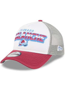 New Era Colorado Avalanche White Streak A Frame 9FORTY Youth Adjustable Hat
