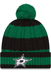 New Era Dallas Stars Black Braided Cuff Pom Womens Knit Hat