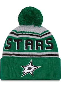 New Era Dallas Stars Green Evergreen Cuff Pom Mens Knit Hat