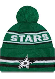New Era Dallas Stars Green Classic Cuff Pom Mens Knit Hat