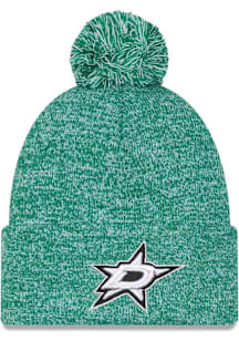 New Era Dallas Stars Green Marled Cuff Pom Mens Knit Hat