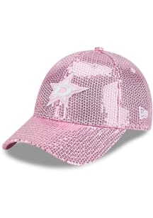 New Era Dallas Stars Pink Sequin 9FORTY Womens Adjustable Hat
