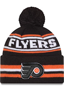 New Era Philadelphia Flyers Black Classic Jr Cuff Pom Youth Knit Hat