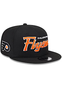 New Era Philadelphia Flyers Black Evergreen Script 9FIFTY Mens Snapback Hat