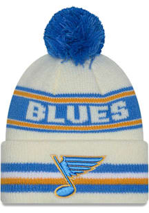 New Era St Louis Blues White Classic Cuff Pom Mens Knit Hat