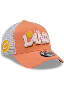 New Era Cleveland Cavaliers 2025 City Edition AF 9FORTY Trucker Adjustable Hat - Orange