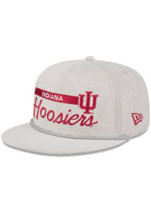Indiana Hoosiers New Era Corduroy Rope 9FIFTY Mens Snapback - Grey