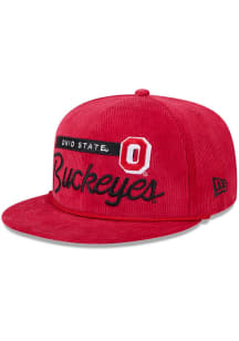 Ohio State Buckeyes New Era Corduroy Rope 9FIFTY Mens Snapback - Red