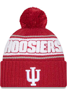 New Era Indiana Hoosiers Cardinal Bold Cuff Pom Mens Knit Hat