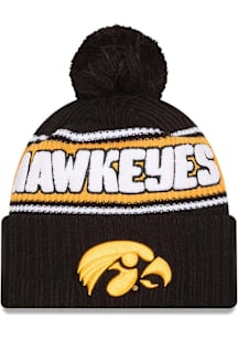 New Era Iowa Hawkeyes Black Bold Cuff Pom Mens Knit Hat