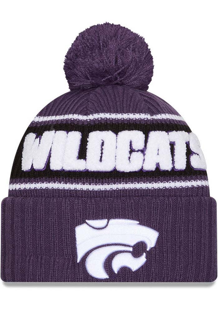 K-State Wildcats New Era PURPLE Bold Cuff Pom Mens Knit Hat - 59040096