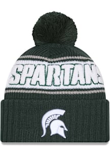 New Era Michigan State Spartans Green Bold Cuff Pom Mens Knit Hat