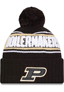 New Era Purdue Boilermakers Black Bold Cuff Pom Mens Knit Hat
