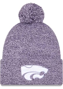 New Era K-State Wildcats Purple Marled Cuff Pom Mens Knit Hat