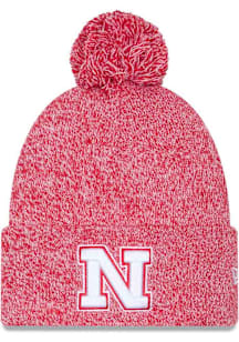 New Era Nebraska Cornhuskers Red Marled Cuff Pom Mens Knit Hat