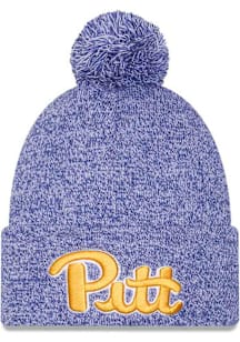Pitt Panthers New Era Marled Cuff Pom Mens Knit Hat - Blue