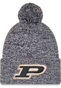 New Era Purdue Boilermakers Black Marled Cuff Pom Mens Knit Hat