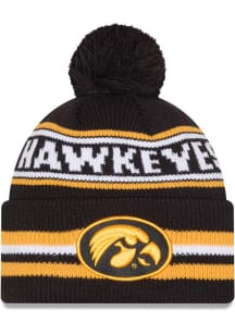Iowa Hawkeyes New Era Classic Cuff Pom Mens Knit Hat - Black