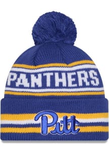 Pitt Panthers New Era Classic Cuff Pom Mens Knit Hat - Blue