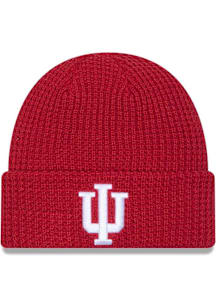 New Era Indiana Hoosiers Cardinal Waffle Cuff Mens Knit Hat