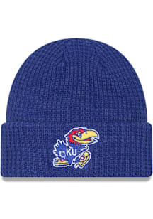 New Era Kansas Jayhawks Blue Waffle Cuff Mens Knit Hat