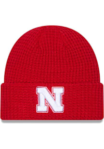 New Era Nebraska Cornhuskers Red Waffle Cuff Mens Knit Hat