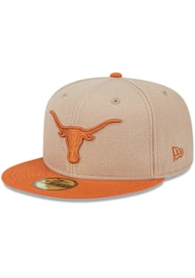 New Era Texas Longhorns Mens Tan Evergreen 59FIFTY Fitted Hat