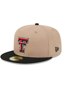New Era Texas Tech Red Raiders Mens Tan Evergreen 59FIFTY Fitted Hat