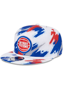 New Era Detroit Pistons White Paint 9FIFTY Mens Snapback Hat