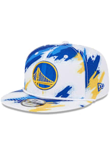 New Era Golden State Warriors White Paint 9FIFTY Mens Snapback Hat