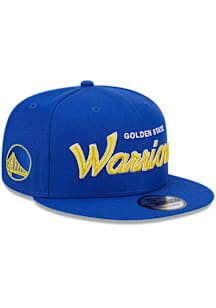 New Era Golden State Warriors Blue Evergreen Script 9FIFTY Mens Snapback Hat