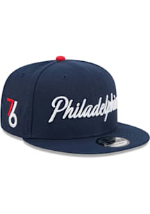 New Era Philadelphia 76ers Navy Blue 2025 City Edition 9FIFTY Mens Snapback Hat