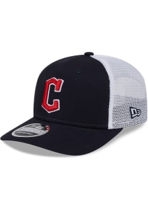 New Era Cleveland Guardians 9SEVENTY Stretch Snap Cotton Trucker Adjustable Hat - Black