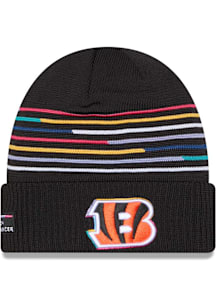 New Era Cincinnati Bengals Black 2025 Crucial Catch Cuff Mens Knit Hat
