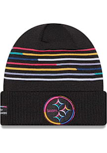 New Era Pittsburgh Steelers Black 2025 Crucial Catch Cuff Mens Knit Hat