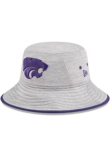 K-State Wildcats New Era Heathered Bucket Mens Bucket Hat - Grey