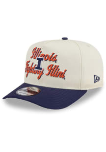New Era Blue Illinois Fighting Illini A frame Chainstitch 9FIFTY Adjustable Hat