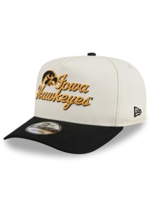 New Era Black Iowa Hawkeyes A frame Chainstitch 9FIFTY Adjustable Hat