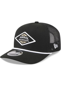 New Era Black Purdue Boilermakers Team Stretch Snap 9SEVENTY Adjustable Hat