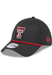 New Era Texas Tech Red Raiders Mens Black Perform 39THIRTY Flex Hat