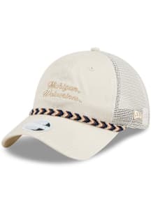 New Era Michigan Wolverines Tan Fishtail Trucker 9TWENTY Womens Adjustable Hat