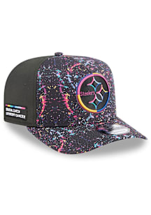 New Era Pittsburgh Steelers Black 2025 Crucial Catch 9FIFTY A Frame Mens Snapback Hat