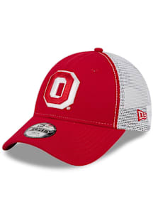 New Era Ohio State Buckeyes Red Evergreen JR 9FORTY Trucker Youth Adjustable Hat