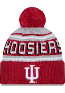Indiana Hoosiers New Era Evergreen JR Cuff Pom Youth Knit Hat - Cardinal