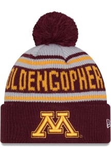 Minnesota Golden Gophers New Era Evergreen JR Cuff Pom Youth Knit Hat - Maroon