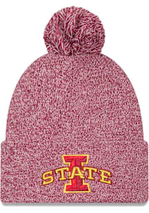 New Era Iowa State Cyclones Cardinal Marled JR Cuff Pom Youth Knit Hat