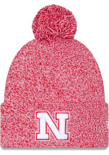 New Era Nebraska Cornhuskers Red Marled JR Cuff Pom Youth Knit Hat