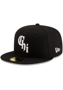 New Era Chicago White Sox Mens Black Alt AC 125th Anniversary Patch 59FIFTY Fitted Hat