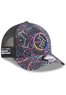 New Era Pittsburgh Steelers 2025 Crucial Catch A Frame 9FORTY M Crown Adjustable Hat - Black