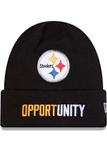 New Era Pittsburgh Steelers Black 2025 Inspire Change Cuff Mens Knit Hat